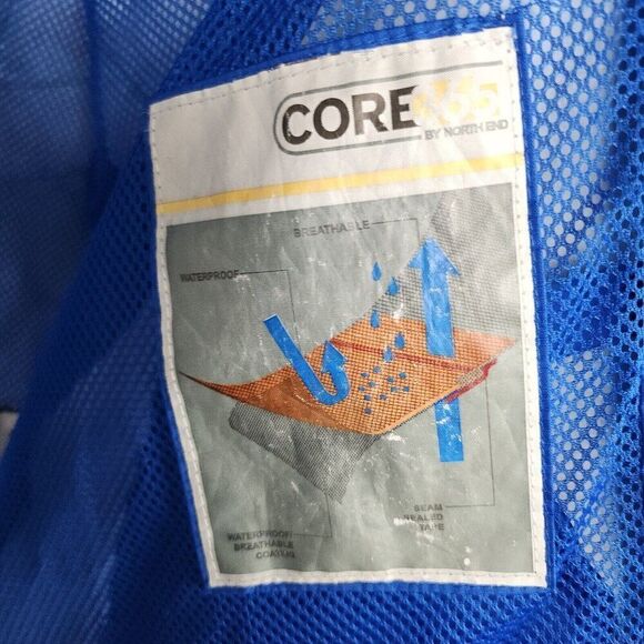 Core 365 By North End Blue Hooded Windbreaker Rain Jacket Waist Length Mens L - Picture 8 of 10